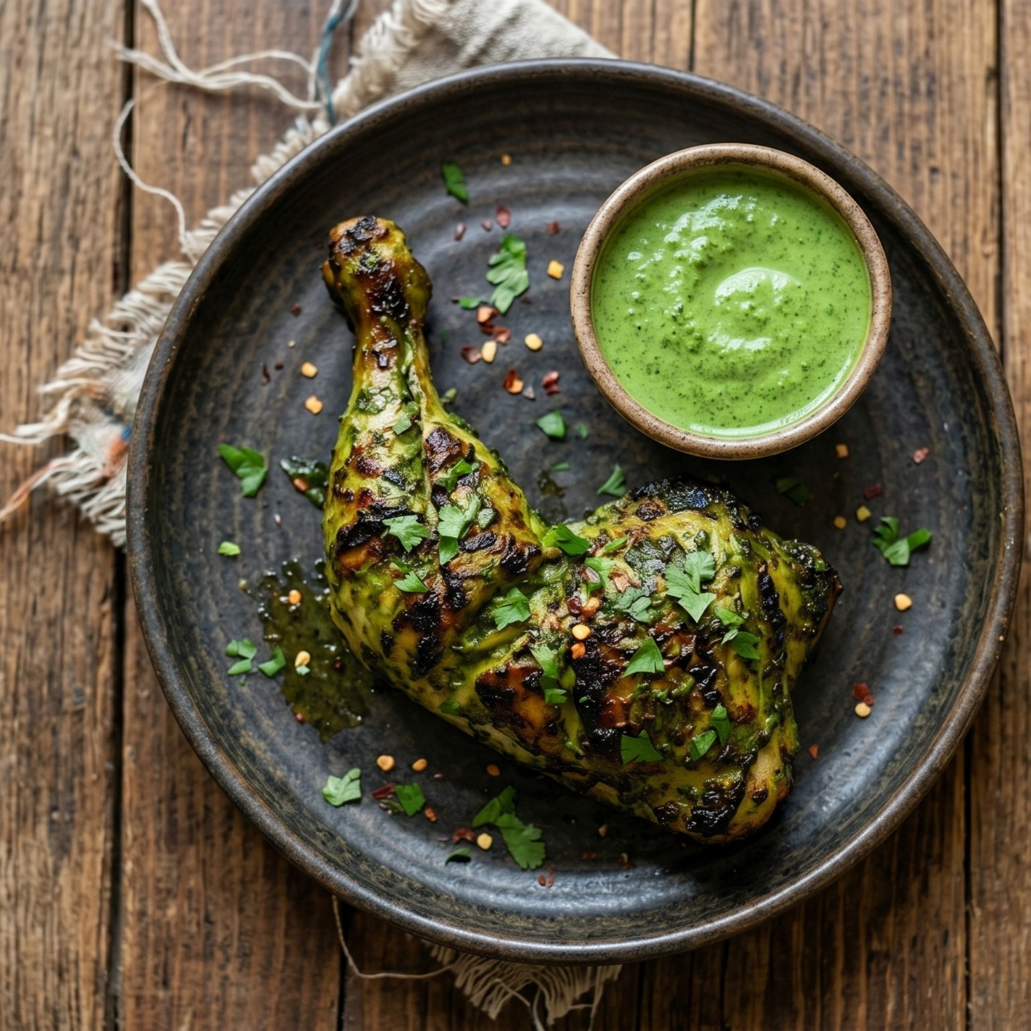 Hariyali Murgh Tikka (Spicy)